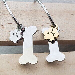 Stainless Steel Hypoallergenic Dog Bone/Paw Hoop Earrings 12mm/15mm/20mm